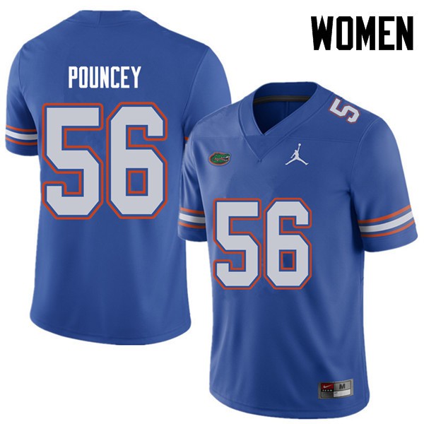Jordan Brand Women #56 Maurkice Pouncey Florida Gators College Football Jersey Royal